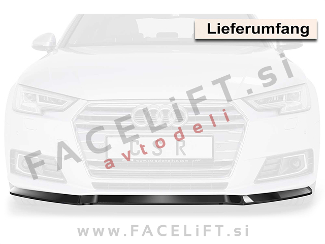 Audi A4 B9 8W 15-19 podaljšek sprednjega odbijača črni (sijaj)
