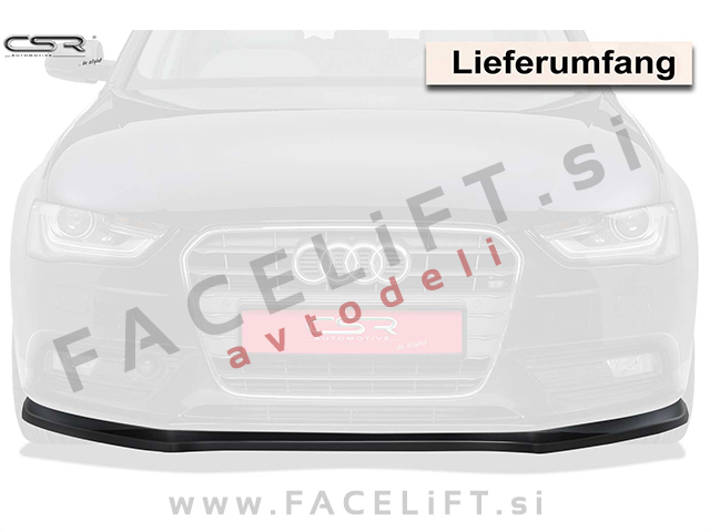 Audi A4 B8 8K 11-15 podaljšek sprednjega odbijača črni (mat)