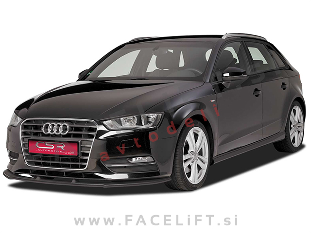 Audi A3 8V 12-16 podaljšek sprednjega odbijača črni (sijaj)