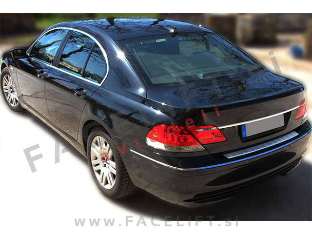 BMW 7 / E65 E66 (01-08) / zaščita zadnjega odbijača / srebrna (mat)