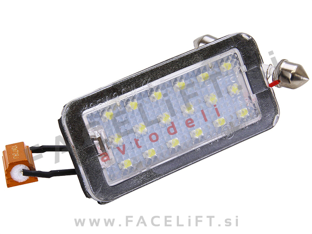 Fiat 500 500C 312 07-15 LED osvetlitev registrske tablice z ohišjem