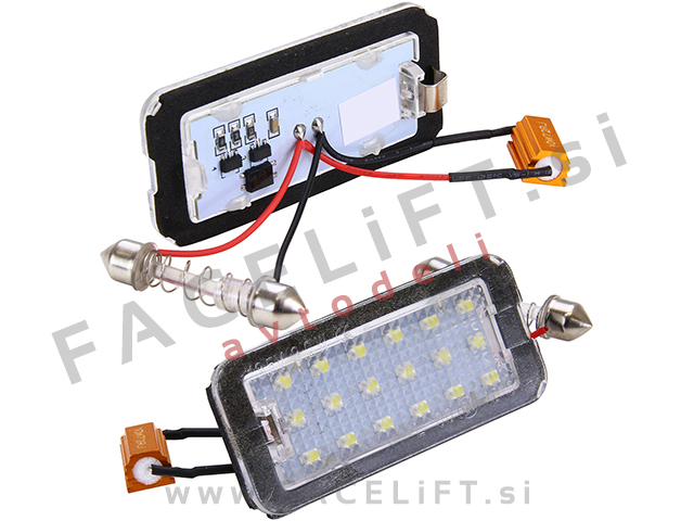 Fiat 500 500C 312 07-15 LED osvetlitev registrske tablice z ohišjem