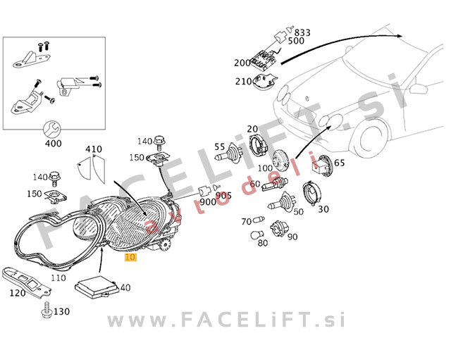 Mercedes CLK / C209 (02-10) / žaromet / levi