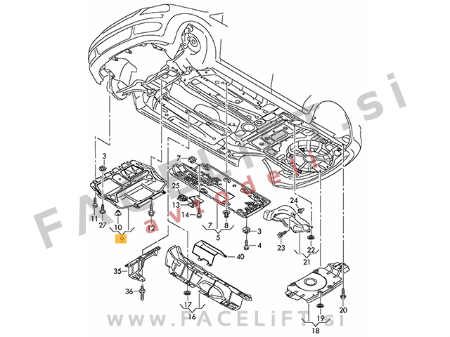 Seat Altea / 5P (04-15) / zaščita motorja