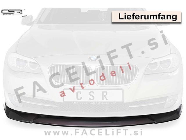 BMW 5 / F10 F11 (10-13) / podaljšek sprednjega odbijača / črni (mat)