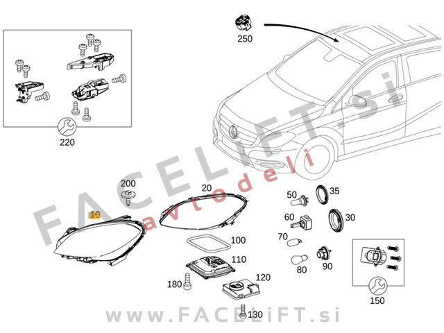 Mercedes B / W246 (11-14) / žaromet / desni