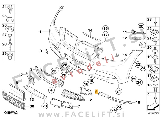 BMW 3 / E90 E91 LCI M (08-12) / nosilec meglenke / desni BMW 3 / E90 E91 LCI M (08-12) / nosilec meglenke / desni