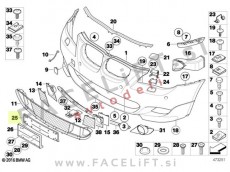 BMW 5 E60 E61 03-10 nosilec registrske tablice sprednji