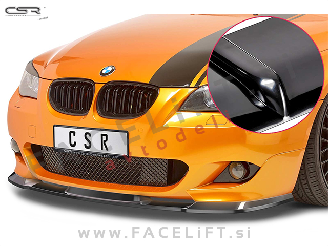 BMW 5 E60 E61 M 03-10 podaljšek sprednjega odbijača črni (sijaj)