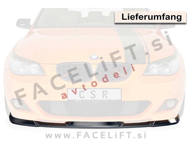 BMW 5 E60 E61 M 03-10 podaljšek sprednjega odbijača črni (sijaj)