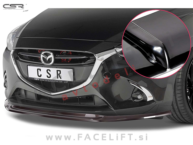 Mazda 2 / DJ (14-19) / podaljšek sprednjega odbijača / črni (sijaj)