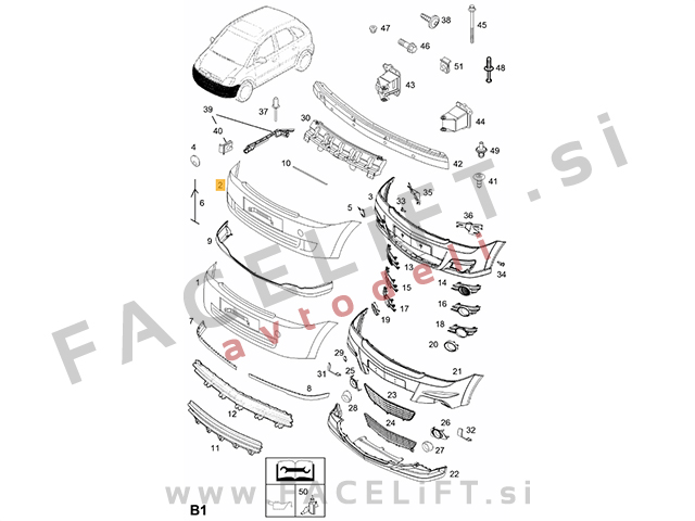 Opel Meriva A 03-06 sprednji odbijač