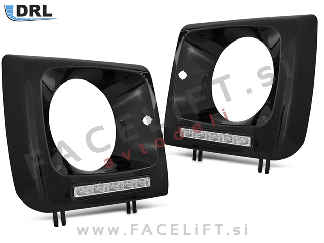 Mercedes G W461 W463 89-12 tipske LED dnevne luči DRL črne (sijaj)