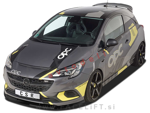 Opel Corsa E OPC / (14-19) / podaljšek sprednjega odbijača / črni (mat)