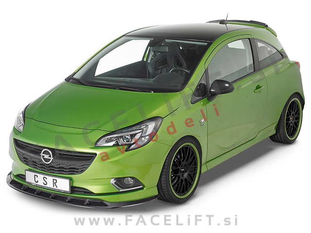 Opel Corsa E OPC Line / (14-19) / podaljšek sprednjega odbijača / črni (sijaj)
