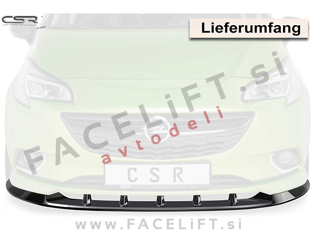 Opel Corsa E OPC Line / (14-19) / podaljšek sprednjega odbijača / črni (sijaj)