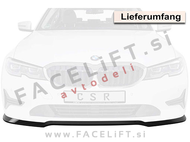 BMW 3 G20 G21 19- podaljšek sprednjega odbijača črni mat