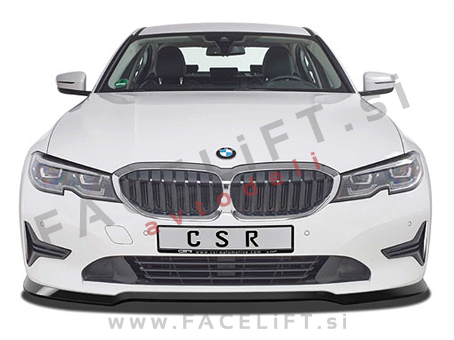 BMW 3 G20 G21 19- podaljšek sprednjega odbijača črni mat