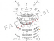Škoda Octavia 5E 13-17 mreža sprednjega odbijača desna