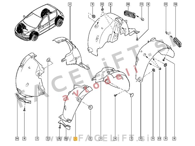 Renault Clio 3 05-12 sprednji kolotek levi