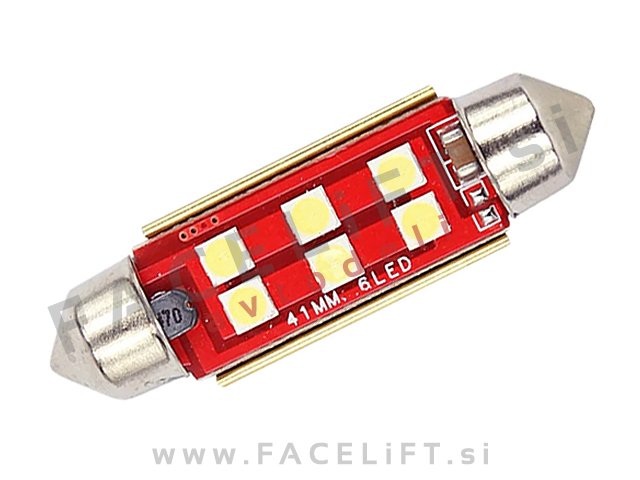 LED žarnica C5W 6x LED (3030) CANBUS 41mm 12V