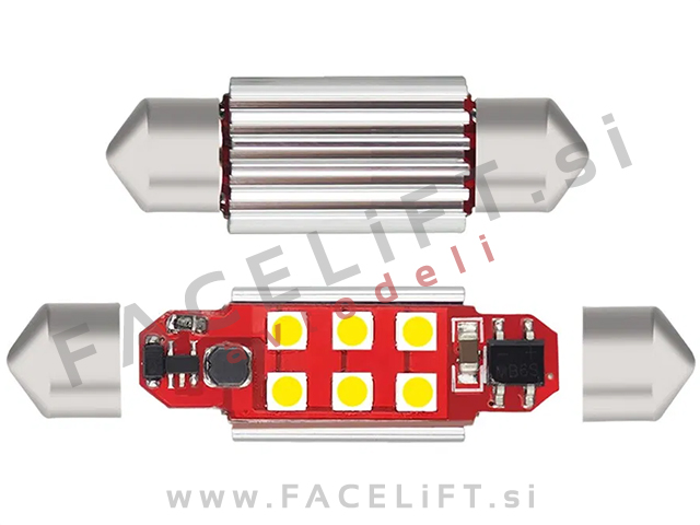 LED žarnica C5W 6x LED (3030) CANBUS 41mm 12V
