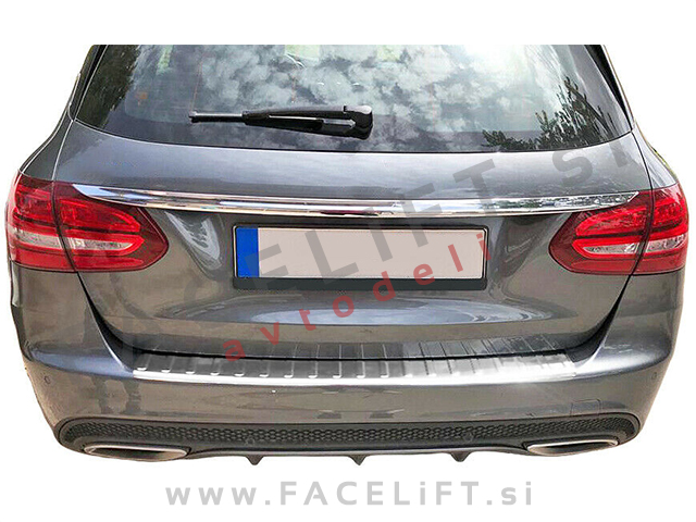 Mercedes C Karavan S205 14- zaščita zadnjega odbijača srebrna (mat)