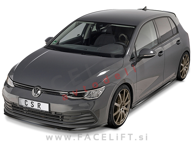 VW Golf 8 / CD (20- ) / podaljšek sprednjega odbijača / črni (mat)