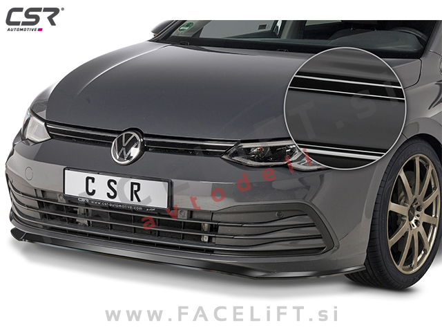 VW Golf 8 / CD (20- ) / podaljšek sprednjega odbijača / črni (sijaj)