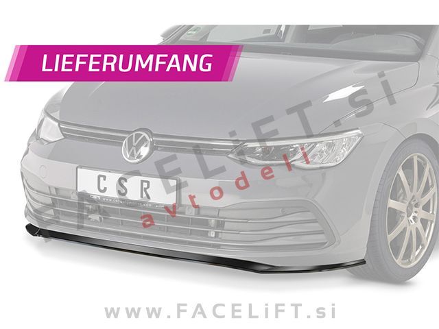 VW Golf 8 / CD (20- ) / podaljšek sprednjega odbijača / črni (sijaj)