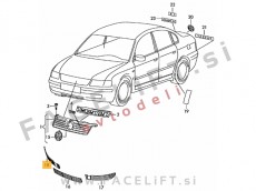 VW Passat 3BG 00-05 mreža sprednjega odbijača desna VW Passat 3BG 00-05 mreža sprednjega odbijača desna