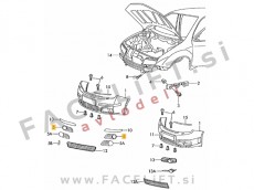 Škoda Fabia 6Y 04-07 mreža sprednjega odbijača desna