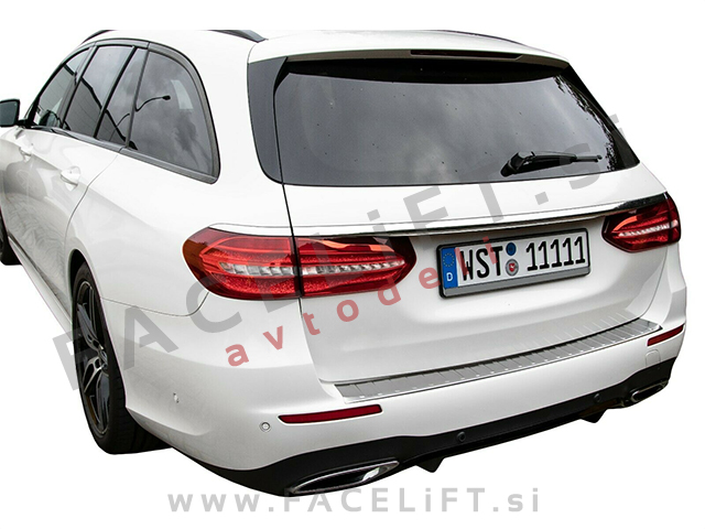 Mercedes E Karavan S213 16- zaščita zadnjega odbijača srebrna (mat)