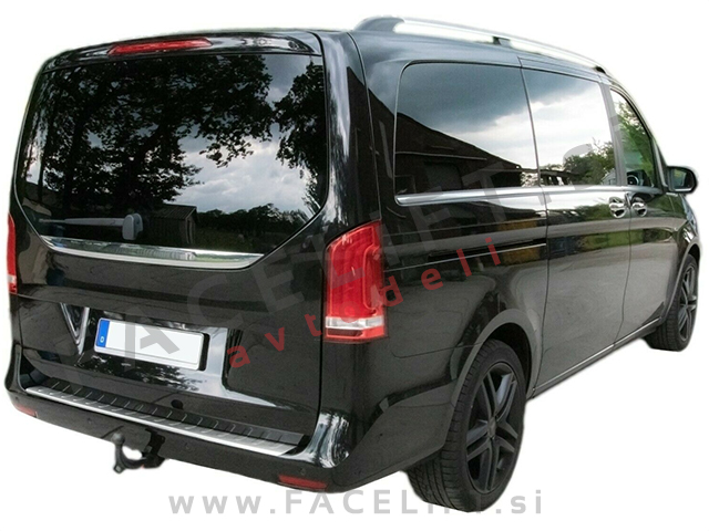 Mercedes Razred V W447 14- zaščita zadnjega odbijača srebrna (mat)