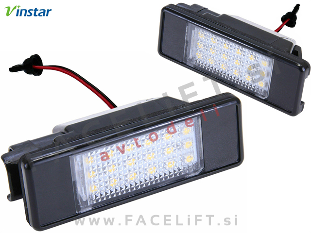 Nissan Qashqai 07-14 LED osvetlitev registrske tablice z ohišjem