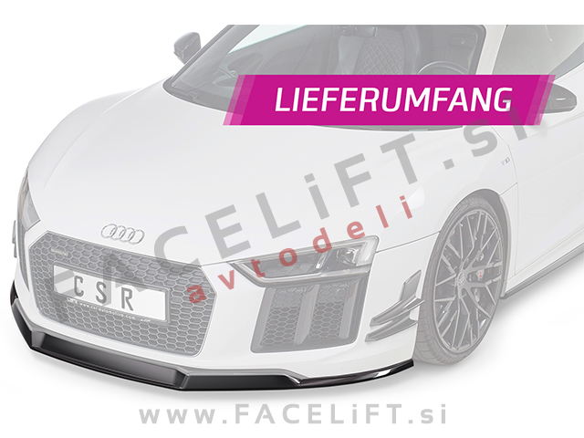 Audi R8 4S 15-19 podaljšek sprednjega odbijača črni (mat)