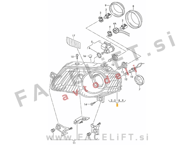 VW Passat 3C B6 05-10 žaromet desni črni