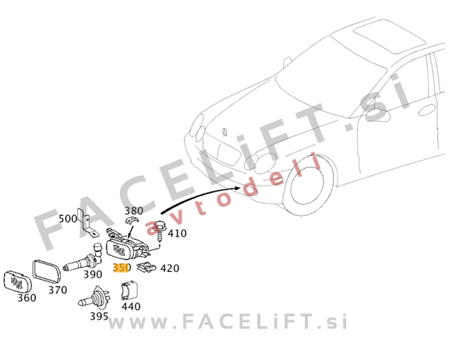 Mercedes C Sportcoupe CL203 03-04 meglenka desna