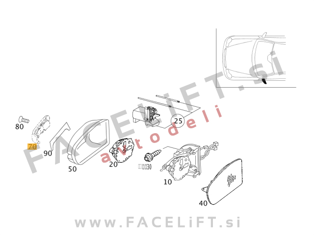 Mercede C Sportcoupe CL203 04-08 LED smernik bočnega ogledala levi