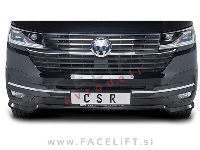 VW T6.1 Multivan 19- podaljšek sprednjega odbijača črni (mat)