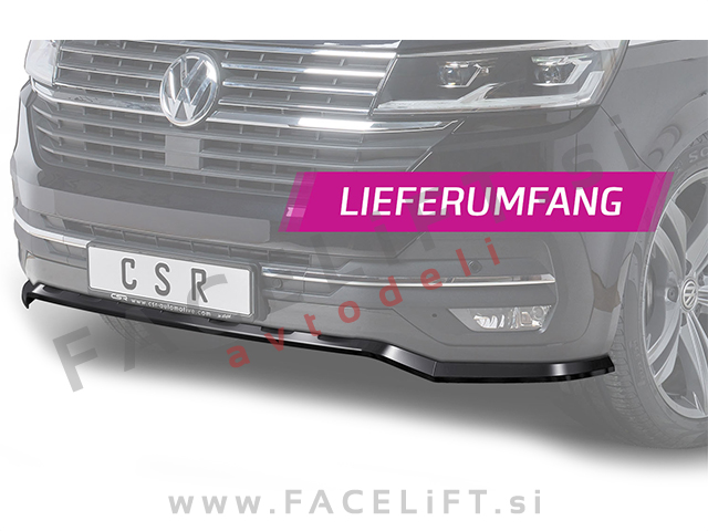 VW T6.1 Multivan 19- podaljšek sprednjega odbijača črni (sijaj)