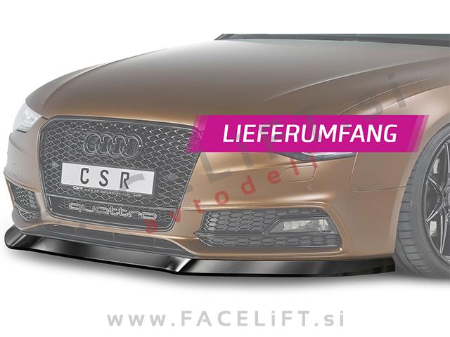 Audi A5 S line, S5 11-16 podaljšek sprednjega odbijača črni mat