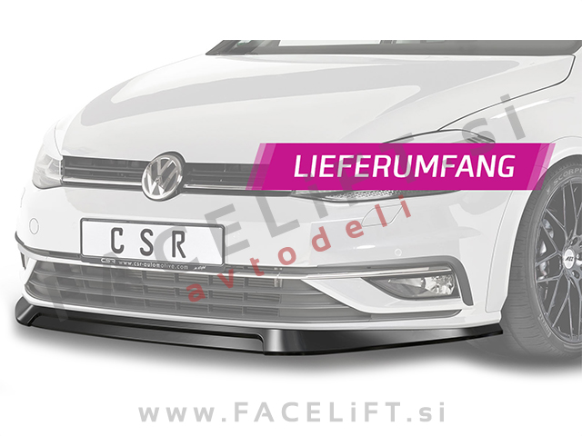VW Golf 7 17-20 podaljšek sprednjega odbijača črni (mat)