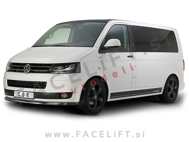 VW T5 09-15 podaljšek sprednjega odbijača črni (mat)