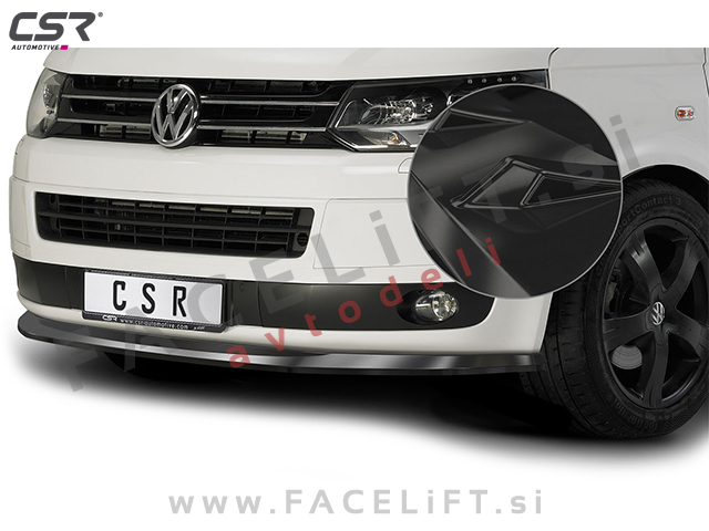 VW T5 09-15 podaljšek sprednjega odbijača črni (sijaj)