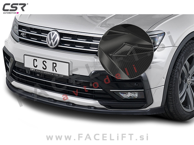 VW Tiguan R-Line 16-20 podaljšek sprednjega odbijača karbon (sijaj)