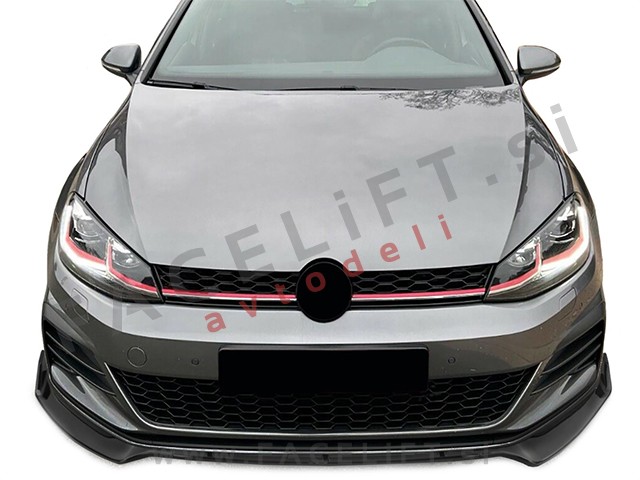 VW Golf 7 GTI 12-20 podaljšek sprednjega odbijača črni (sijaj)