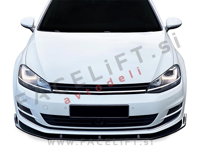 VW Golf 7 12-20 podaljšek sprednjega odbijača črni (sijaj)