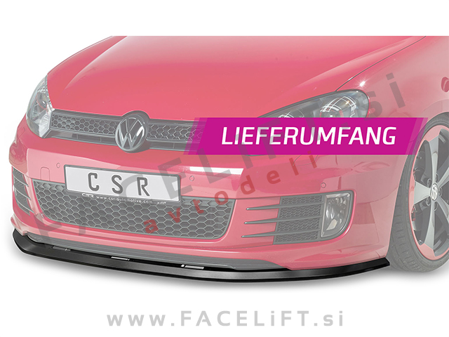 VW Golf 6 GTD GTI 08-12 podaljšek sprednjega odbijača črni mat