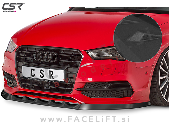 Audi A3 8V Cabriolet S-Line 14-16 podaljšek sprednjega odbijača črni (mat)